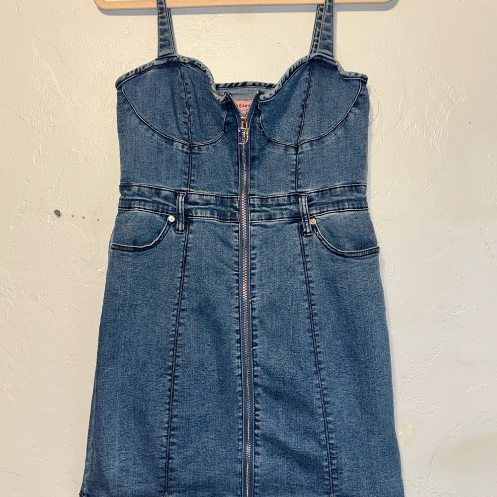 Juicy Couture Blue Denim Zip-Up Dress NWOT
